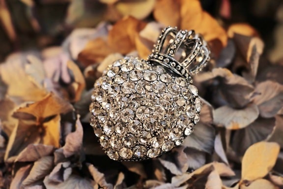 daun, kaca, refleksi, mahkota, perhiasan, berlian, musim gugur