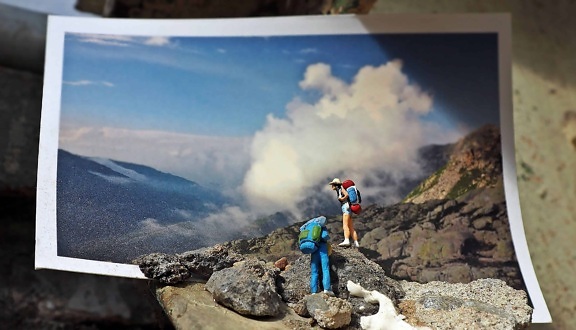 Photo Studio, fotografia, homem, montanha, alpinista, céu, rocha, vale, paisagem
