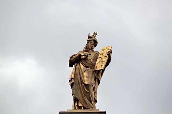 statue, sky, sculpture, monument, landmark, religion