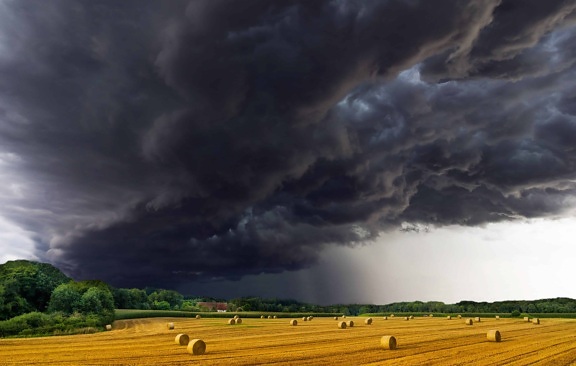 meteorologie, Storm, platteland, lucht, landschap, natuur, landbouw, bewolkt