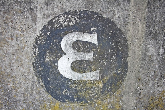 знак, символ, типография, стари, текстура, камък, повърхност, бетон