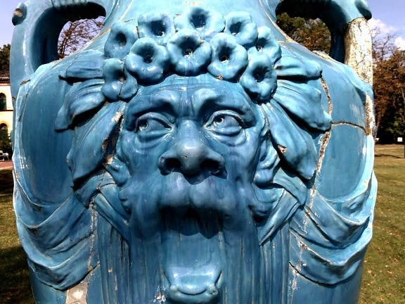 синій скульптура, статуя, мистецтво, пам'ятник, стародавні, (літо)