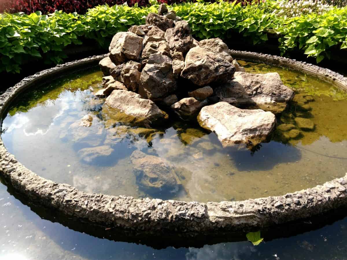 fountain, garden, nature, garden, water, landscape, stone