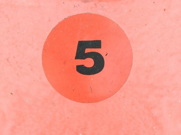 nummer, 5, verf, kleur, teken, symbool, rood