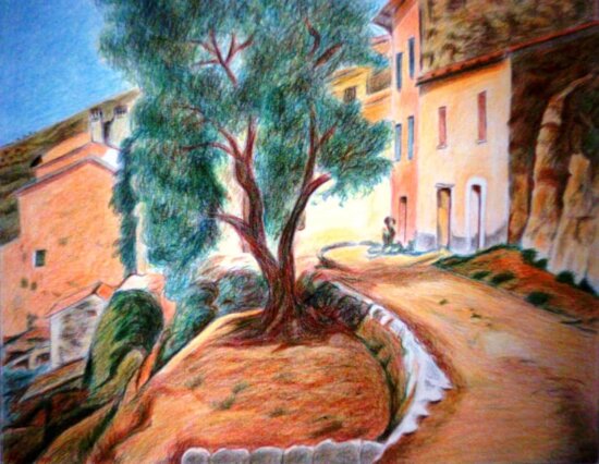 oil painting, tree, creativity, paint, colorful, art