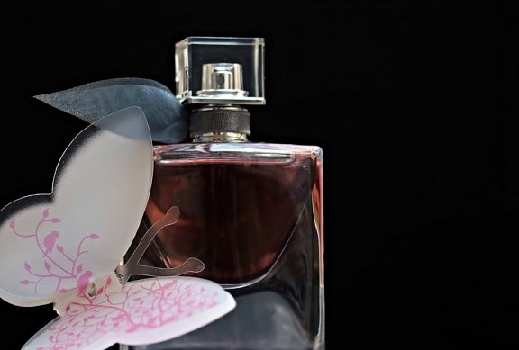 parfum botol kaca, wangi, kupu-kupu, cairan, objek