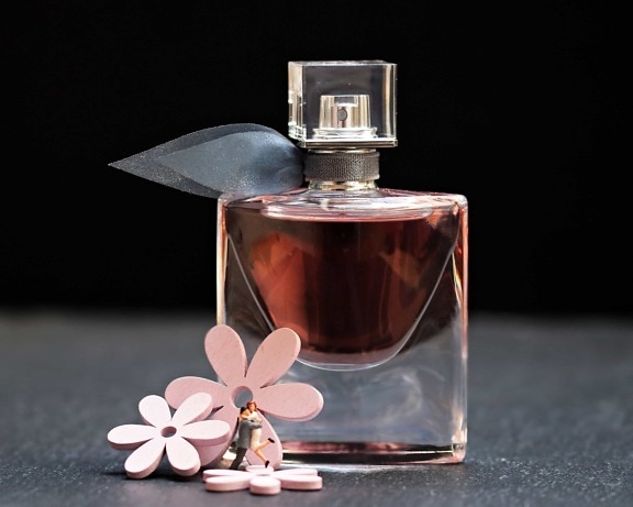 parfum, botol, bunga, kaca, wangi, mewah, objek