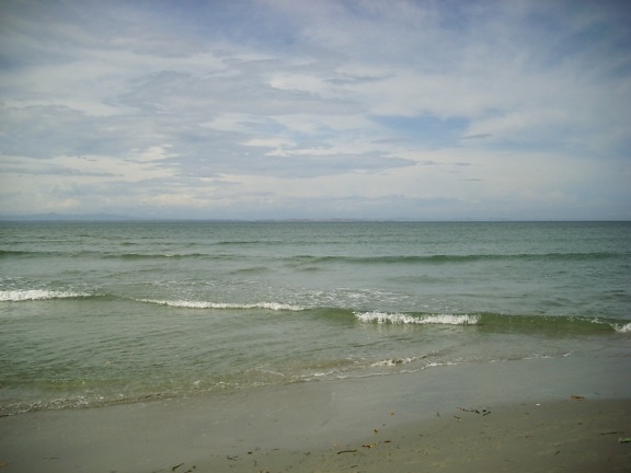 вълна, небе, океан, море, плаж, пясък, вода, морски пейзаж, на открито