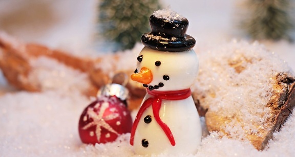 Крытый, украшение, праздник, зима, снеговик, фигура