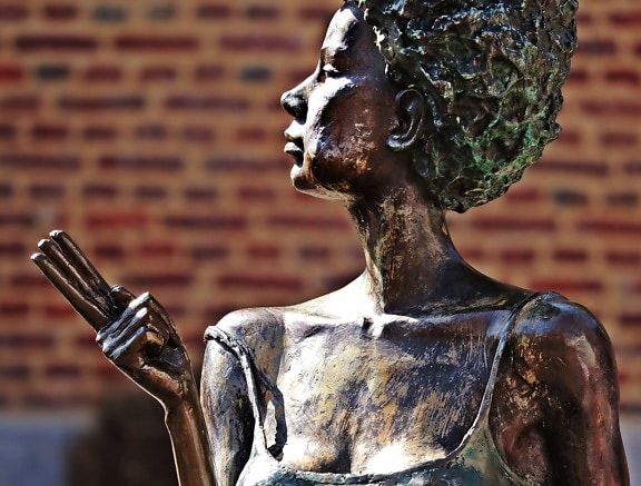kunst, skulptur, statue, bronze, kvinde, udendørs
