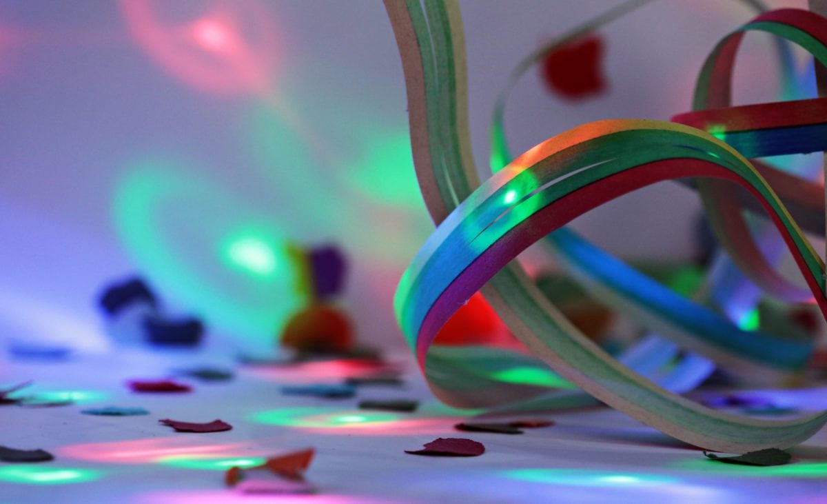 Rainbow, Design, kolor, urodziny, w pomieszczeniach, kolorowe, taśmy, farby