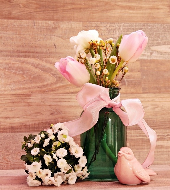 natur, blomst, arrangement, rosa, bord