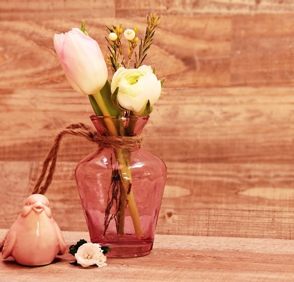 kwiat, drewno, wazon, jar, roślin