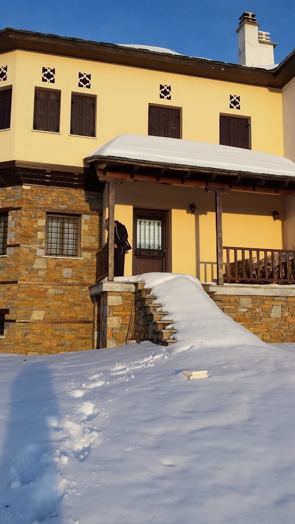 фасад, архітектура, будинок, будова, сніг, головне, зима, відкритий