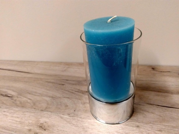 candela blu, legno, candela, decorazione, decorazione interna, oggetto, materiale