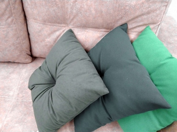 bed, cushion, furniture, green, pillow, sofa, interior