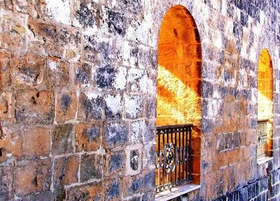 τοίχος, παλαιός, αρχιτεκτονική, τούβλο, αψίδα, φως
