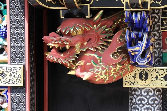Handmade, dekoráció, sárkány, művészet, maszk, Kína, design