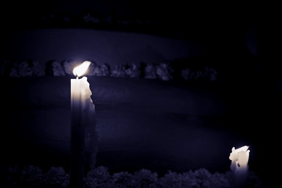 촛불, 어두운, 왁 스, 따뜻한, 불꽃, 어둠, 연기