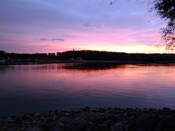 dawn, lake, Danube river, water, sunset, landscape, dusk, outdoor, sky