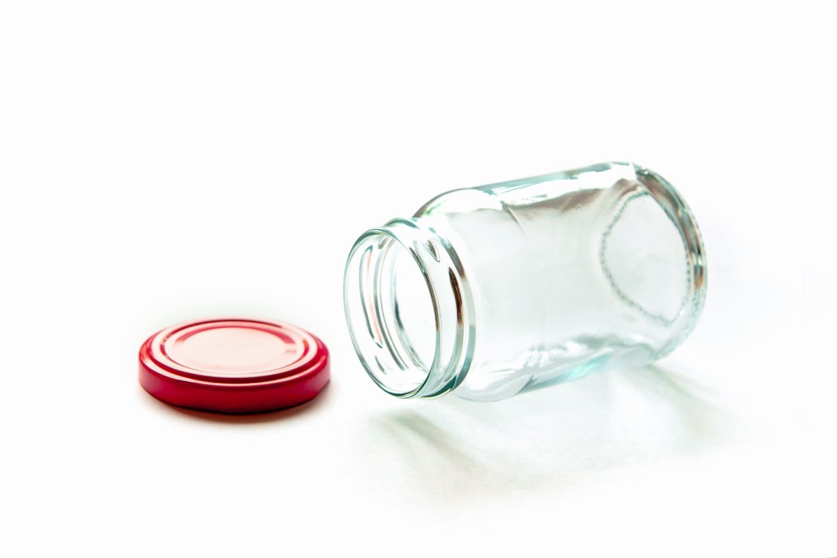 jar, glass, lid, metal, object, material, transparent,