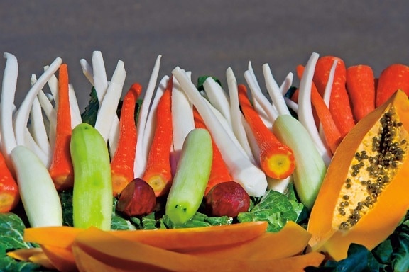 makanan, mentimun, wortel, salad, labu kuning, sayur-sayuran organik