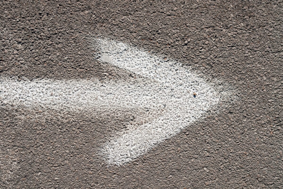 freccia, asfalto, segno, bianco, vernice, simbolo, grafite
