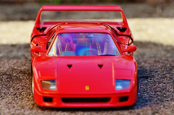 toy, object car, vehicle, plastic, automobile, red auto