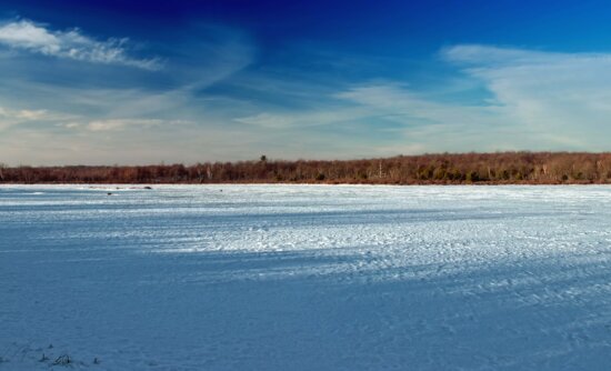 jää, lumi, talvi, kylmä, sininen taivas, järvi, vesi, maisema, luonto