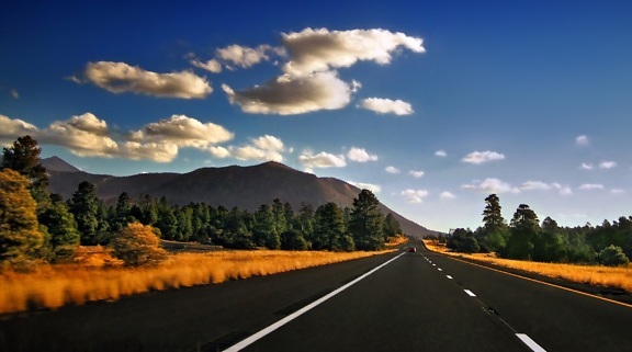 Road, Sky, asfalt, motorväg, landskap, motortrafikled, berg