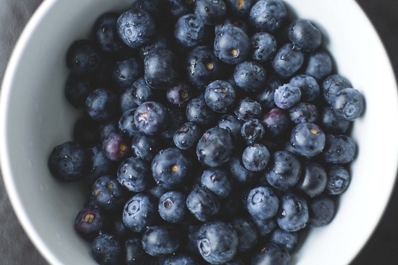 BlackBerry, mangkuk putih, manis, berry, makanan, buah, blueberry, diet, organik