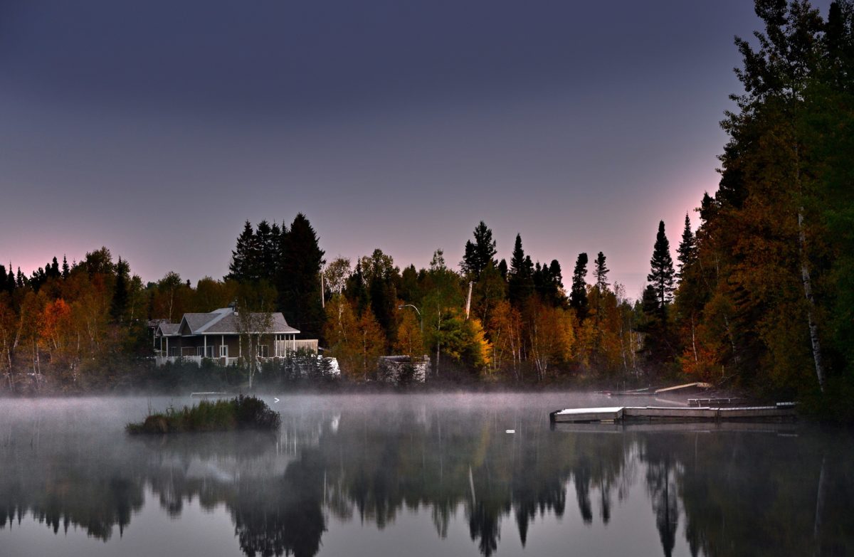 lake, night, reflection, dawn, water, lakeside, shore, landscape