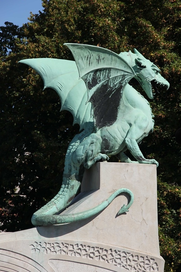 дракон, статуя, скулптура, изкуство, Азия, бронз, Открит