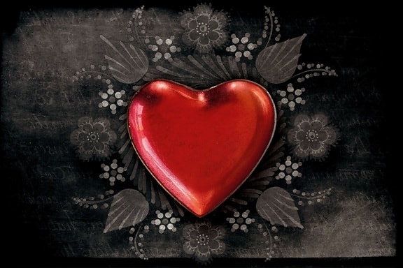 szív, romantika, forma, piros, szerelem, érzelem, grafika