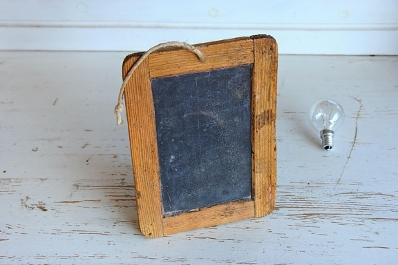 chalk board, antique, rustic, wood, old, retro, texture, light bulb, material