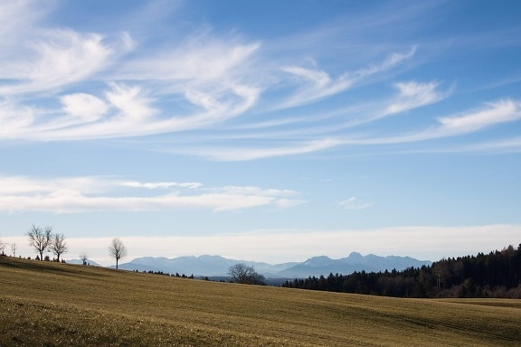 agriculture, sky, landscape, hillside, field, meadow, cloud, grass