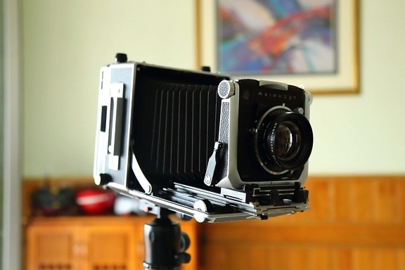 Foto kamera, foto štúdio, starožitné, staré, História, technológie, retro, objektív, clona