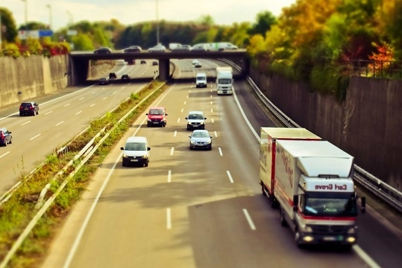 traffic, vehicle, truck, road, expressway, asphalt, highway, transportation