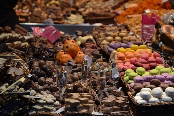csokoládé süti, finom, desszert, színes, dekoráció, élelmiszer