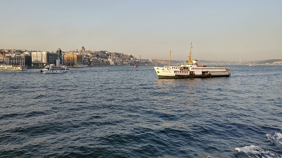 이스탄불, 배, 선박, 항구, 여객선, 물, 바다, 예인선, 대양