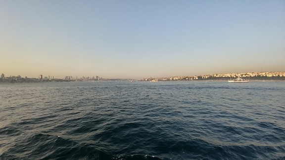 sea, sunset, town, Istanbul, ocean, water, Turkey country, beach, shore, landscape, sky, coast