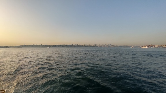 Hav, strand, Ocean, daggry, by, Istanbul, landskab, vand, solnedgang, kyst