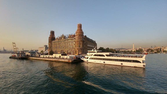 Istambul, água, céu, Marco, Watercraft, arquitetura, navio de cruzeiros, cidade, beira-rio