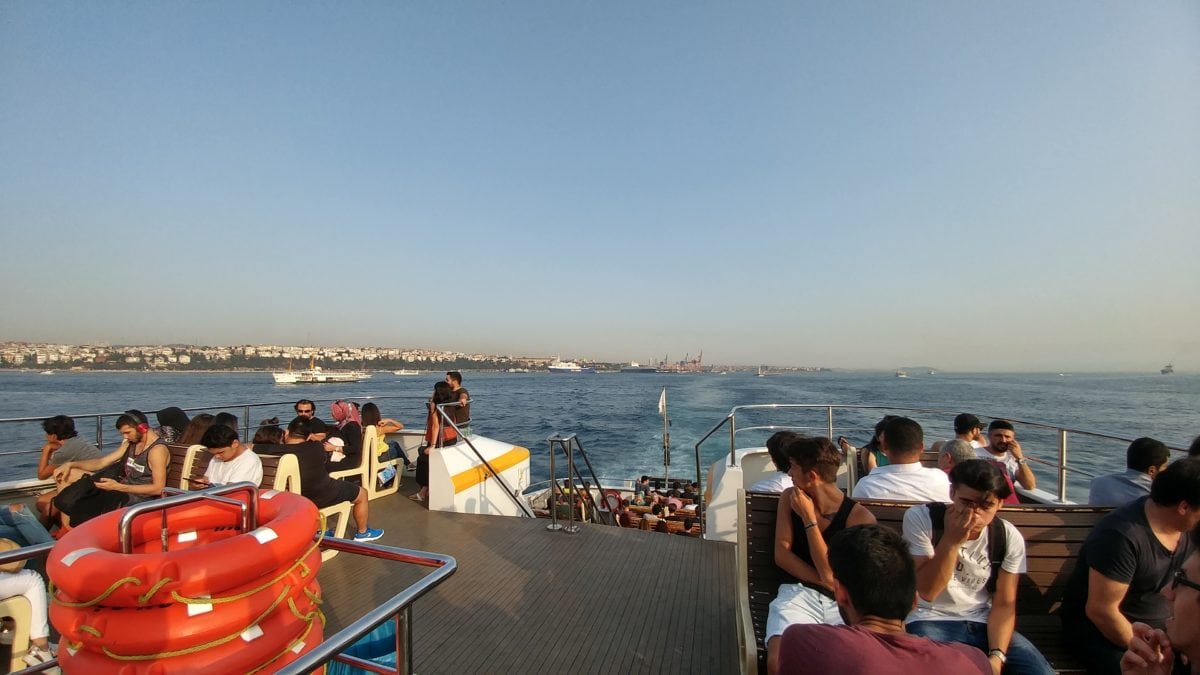 povos, multidão, curso, veículo, Watercraft, água, mar, Istambul, oceano, beira-mar, barco