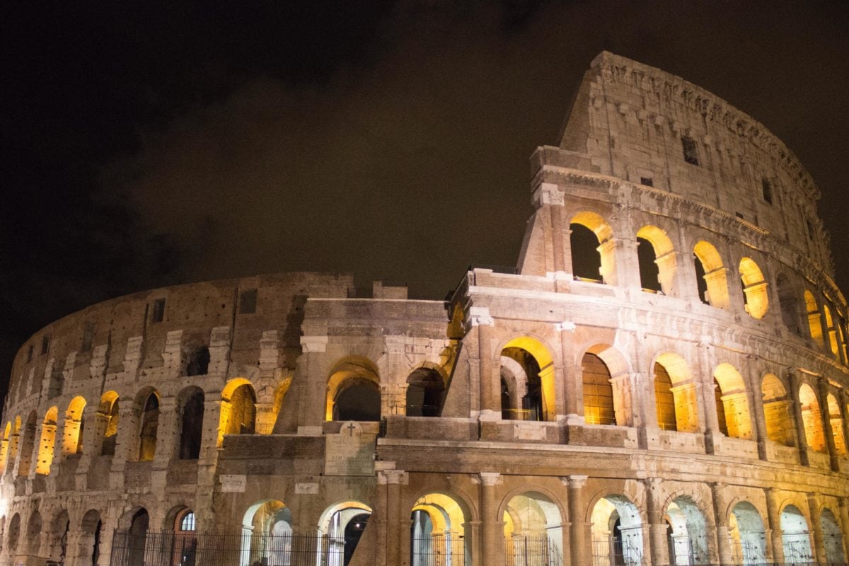 architectuur, Colosseum, Rome, Italië, oude, stadion, schemering, amfitheater, Colosseum