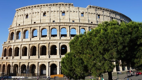 arquitectura, medieval, Roma, Italia, Coliseo, estadio, cielo, antiguo, fortaleza, viejo, piedra