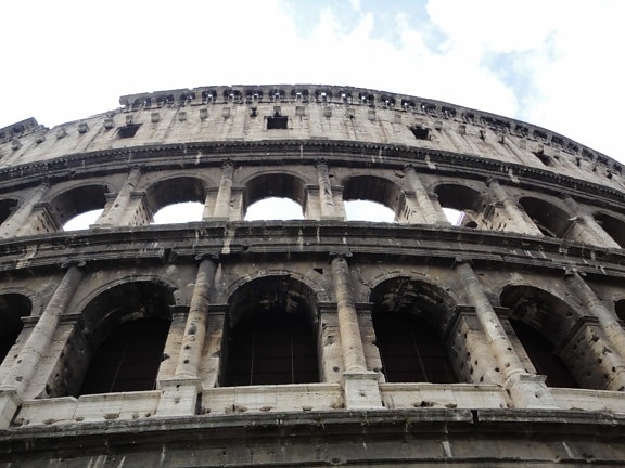 památník, exteriér, fasáda, středověk, Řím, Itálie, architektura, stadion, starověké, Colosseum, amfiteátr