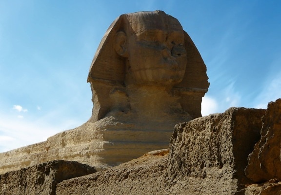 Египет, забележителност, пустиня, мегалит, камък, Мемориал, пейзаж, древен, синьо небе