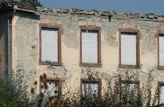 OldHouse, σεισμός, τοίχος, αρχιτεκτονική, παράθυρο, πρόσοψη, τούβλο, σπίτι