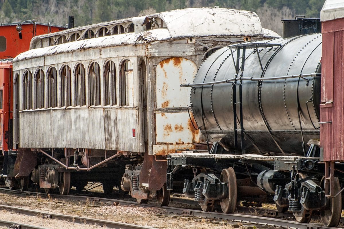 kolej, wysyłka, stal, silnik, rdza, stary pociąg, wagon, lokomotywa